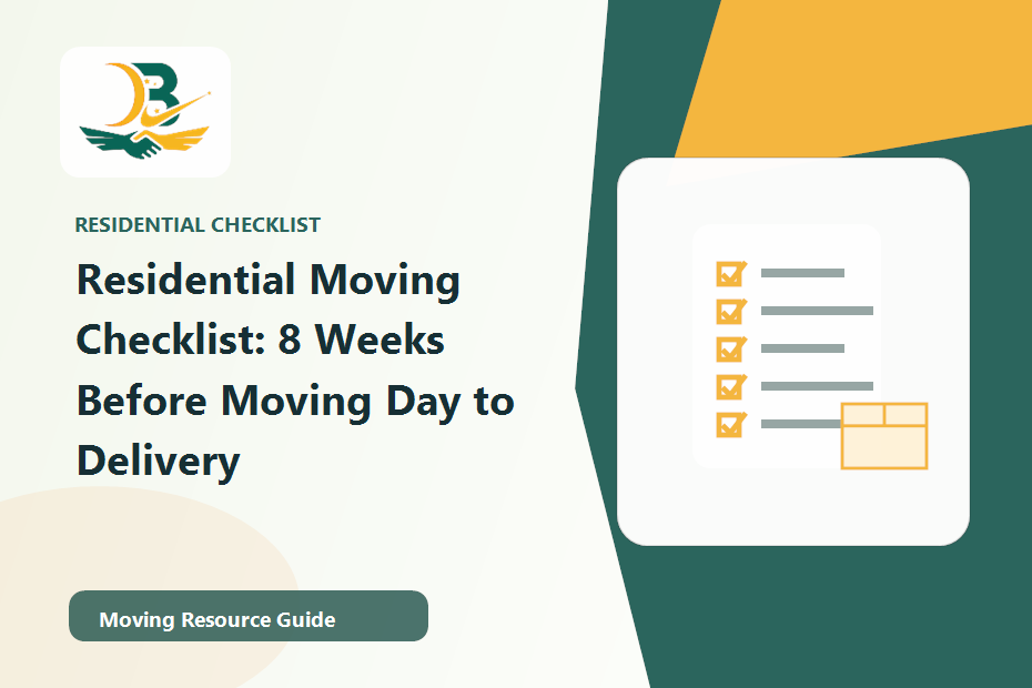 Residential Moving Checklist: 8 Weeks Before Moving Day to Delivery